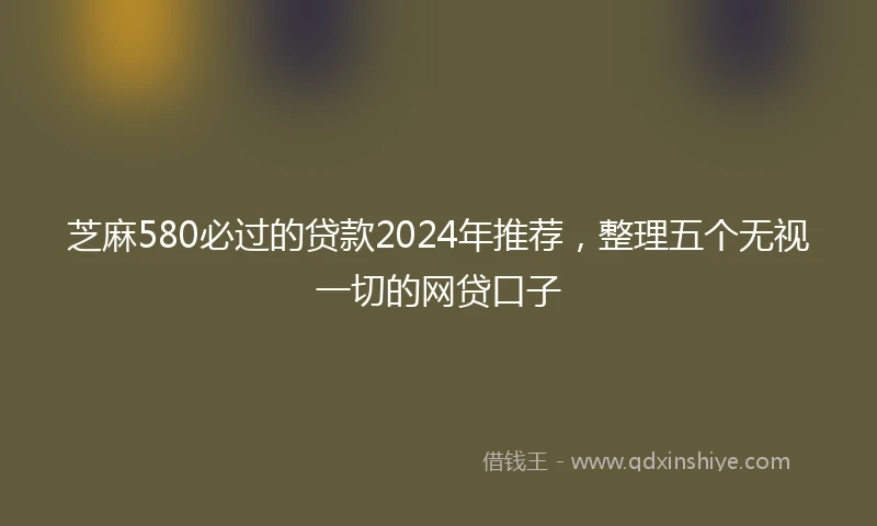 芝麻580必过的贷款2024年推荐，整理五个无视一切的网贷口子