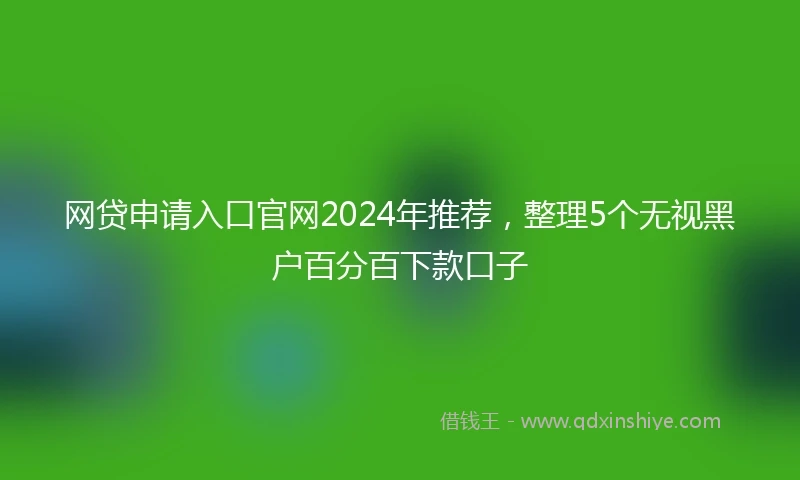 网贷申请入口官网2024年推荐，整理5个无视黑户百分百下款口子