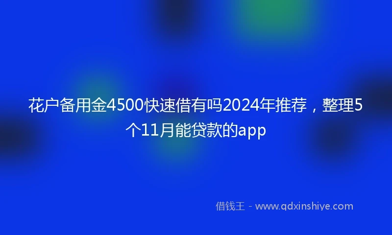 花户备用金4500快速借有吗2024年推荐，整理5个11月能贷款的app