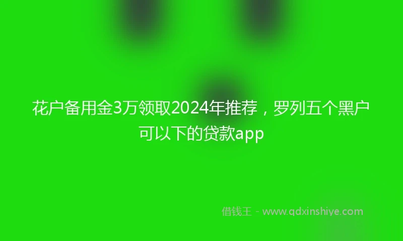 花户备用金3万领取2024年推荐，罗列五个黑户可以下的贷款app