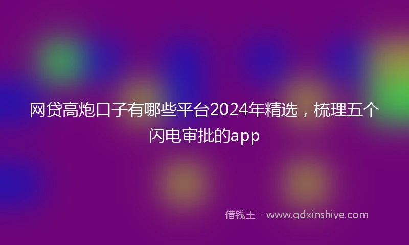 网贷高炮口子有哪些平台2024年精选，梳理五个闪电审批的app