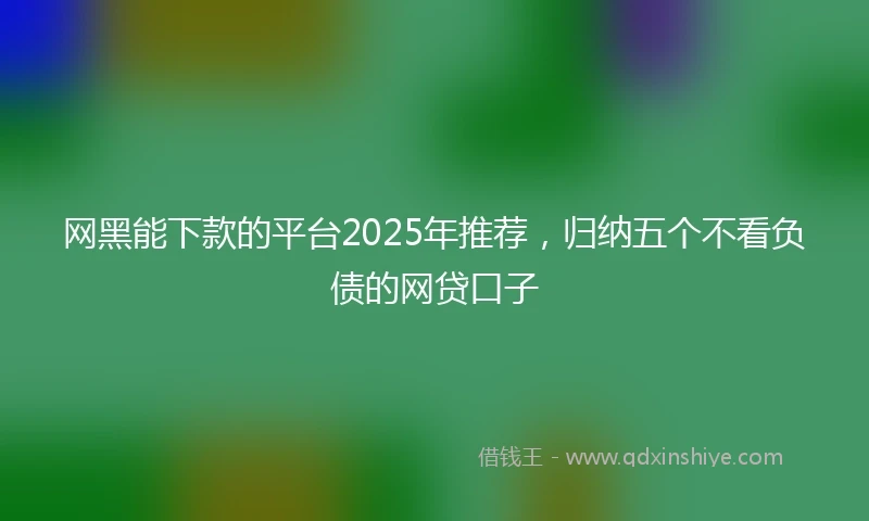 网黑能下款的平台2025年推荐，归纳五个不看负债的网贷口子
