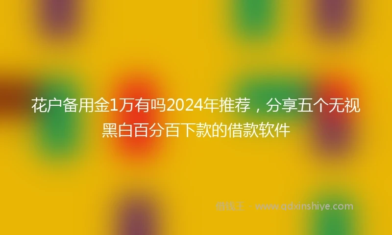 花户备用金1万有吗2024年推荐，分享五个无视黑白百分百下款的借款软件