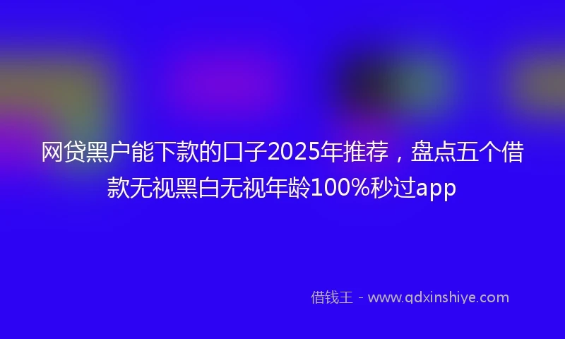 网贷黑户能下款的口子2025年推荐，盘点五个借款无视黑白无视年龄100%秒过app