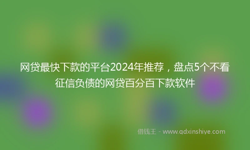 网贷最快下款的平台2024年推荐，盘点5个不看征信负债的网贷百分百下款软件