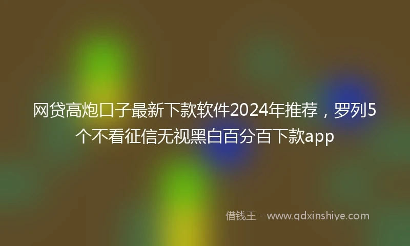 网贷高炮口子最新下款软件2024年推荐，罗列5个不看征信无视黑白百分百下款app