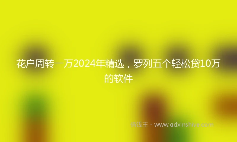 花户周转一万2024年精选，罗列五个轻松贷10万的软件