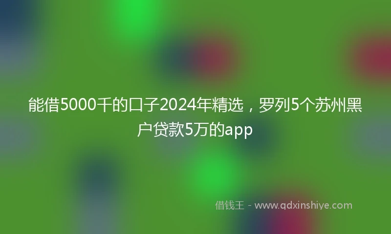 能借5000千的口子2024年精选，罗列5个苏州黑户贷款5万的app