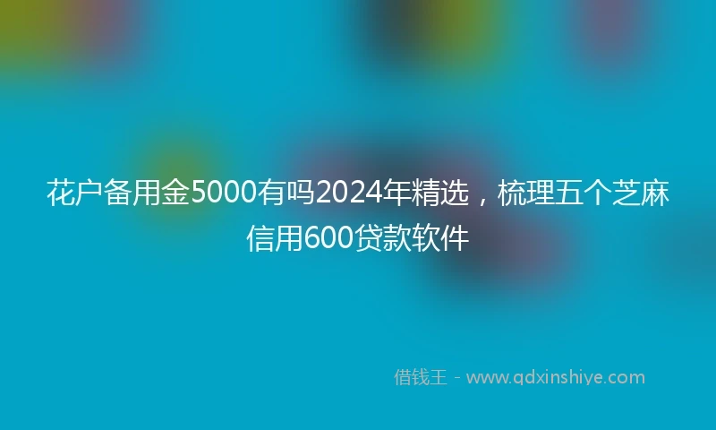花户备用金5000有吗2024年精选，梳理五个芝麻信用600贷款软件