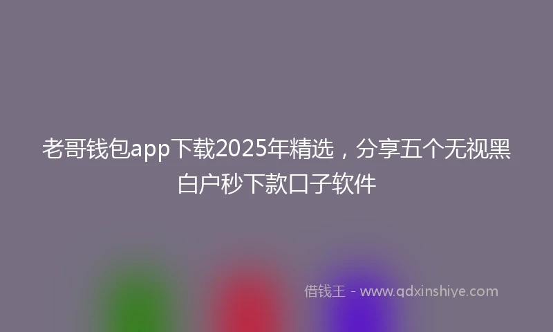 老哥钱包app下载2025年精选，分享五个无视黑白户秒下款口子软件