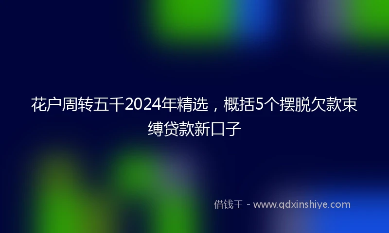 花户周转五千2024年精选，概括5个摆脱欠款束缚贷款新口子