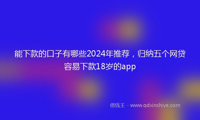 能下款的口子有哪些2024年推荐，归纳五个网贷容易下款18岁的app