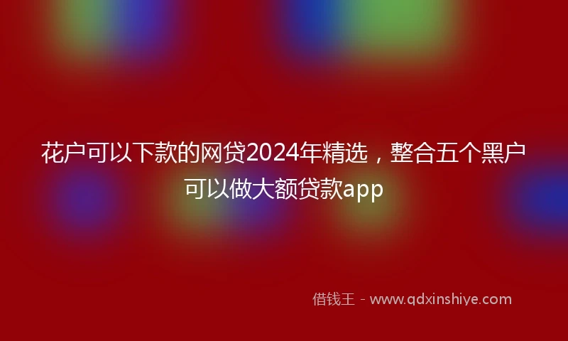 花户可以下款的网贷2024年精选，整合五个黑户可以做大额贷款app