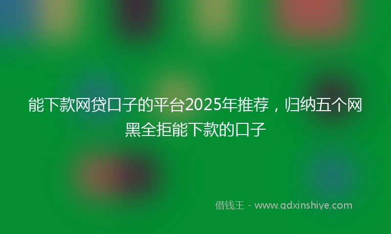 能下款网贷口子的平台2025年推荐，归纳五个网黑全拒能下款的口子