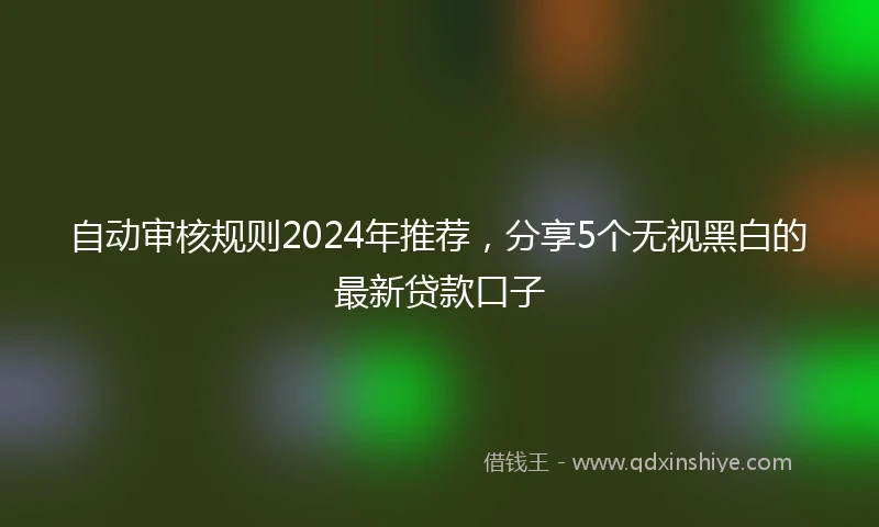 自动审核规则2024年推荐，分享5个无视黑白的最新贷款口子