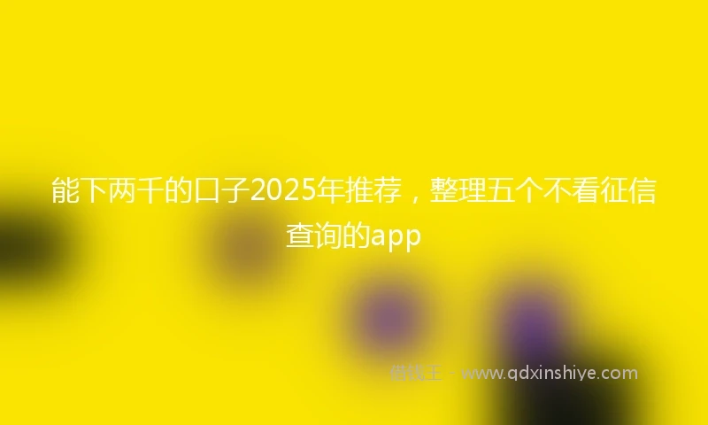 能下两千的口子2025年推荐，整理五个不看征信查询的app