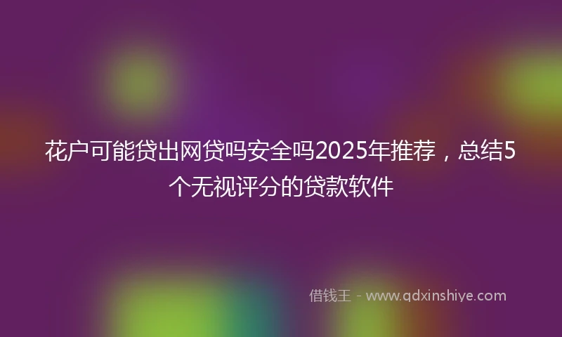 花户可能贷出网贷吗安全吗2025年推荐，总结5个无视评分的贷款软件