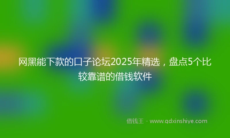 网黑能下款的口子论坛2025年精选，盘点5个比较靠谱的借钱软件