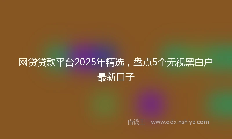 网贷贷款平台2025年精选，盘点5个无视黑白户最新口子
