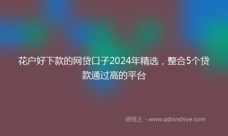 花户好下款的网贷口子2024年精选,整合5个贷款通过高的平台