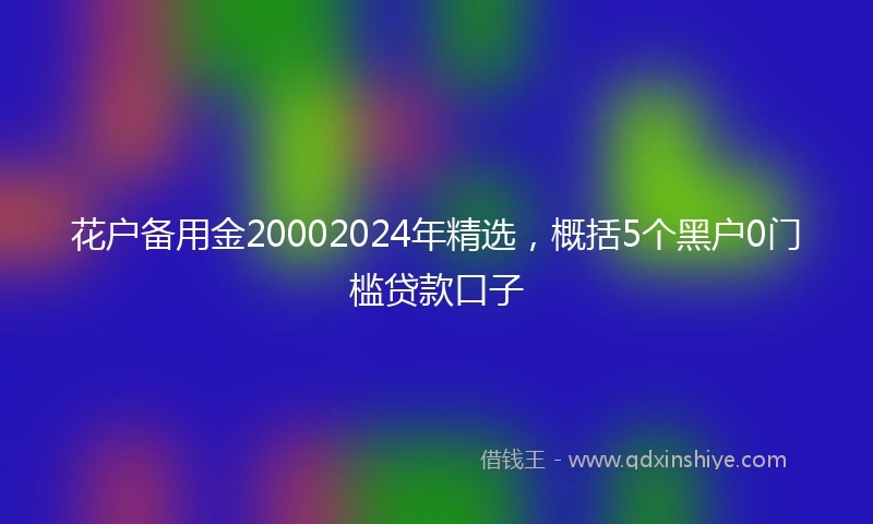 花户备用金20002024年精选，概括5个黑户0门槛贷款口子
