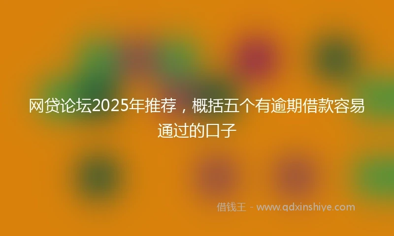网贷论坛2025年推荐，概括五个有逾期借款容易通过的口子
