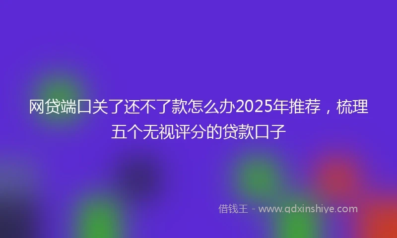 网贷端口关了还不了款怎么办2025年推荐，梳理五个无视评分的贷款口子