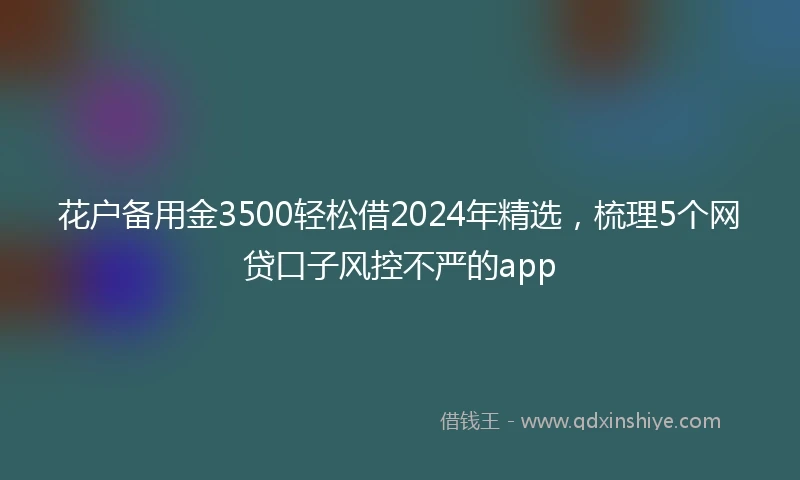 花户备用金3500轻松借2024年精选,梳理5个网贷口子风控不严的app