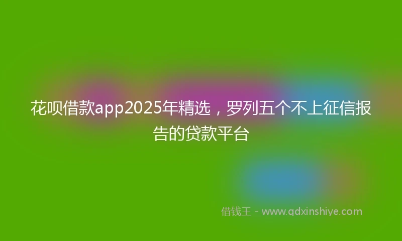 花呗借款app2025年精选，罗列五个不上征信报告的贷款平台
