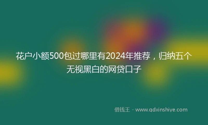 花户小额500包过哪里有2024年推荐，归纳五个无视黑白的网贷口子