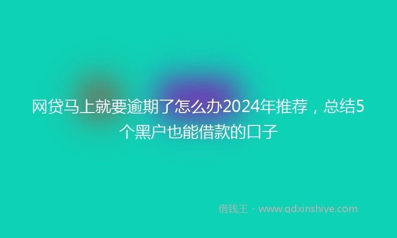 网贷马上就要逾期了怎么办2024年推荐，总结5个黑户也能借款的口子