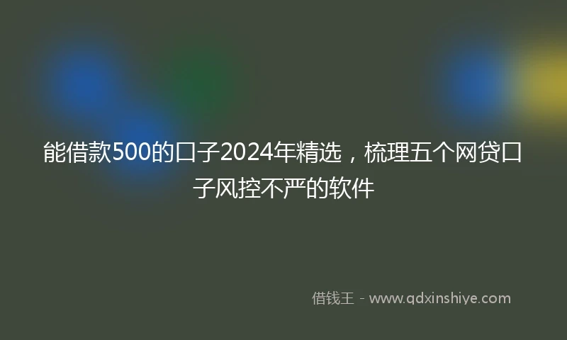 能借款500的口子2024年精选，梳理五个网贷口子风控不严的软件