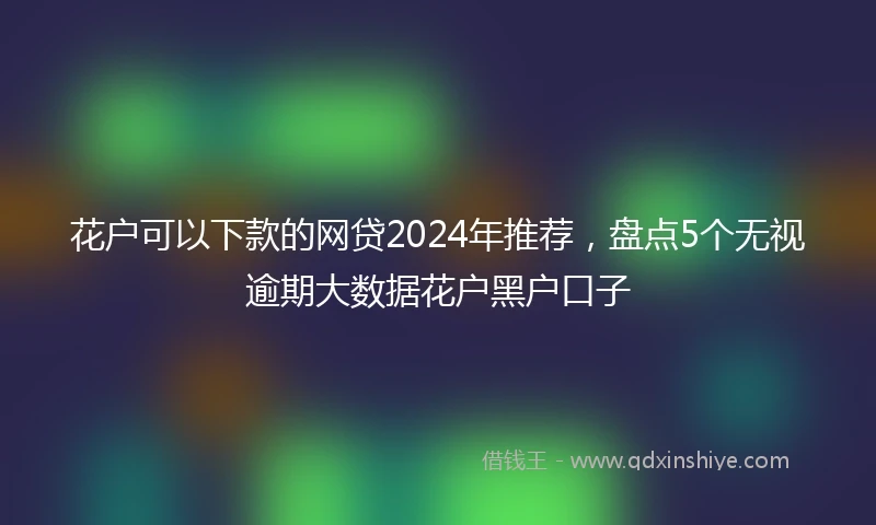 花户可以下款的网贷2024年推荐，盘点5个无视逾期大数据花户黑户口子