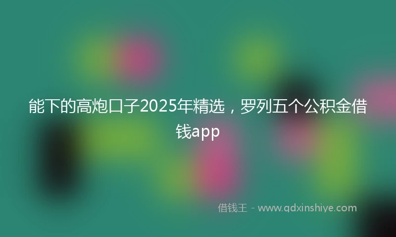 能下的高炮口子2025年精选，罗列五个公积金借钱app