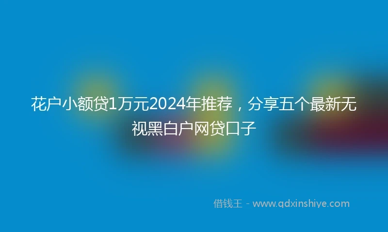 花户小额贷1万元2024年推荐，分享五个最新无视黑白户网贷口子