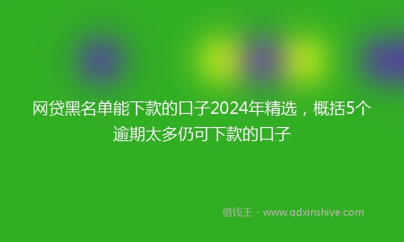 网贷黑名单能下款的口子2024年精选，概括5个逾期太多仍可下款的口子