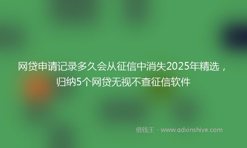 网贷申请记录多久会从征信中消失2025年精选，归纳5个网贷无视不查征信软件