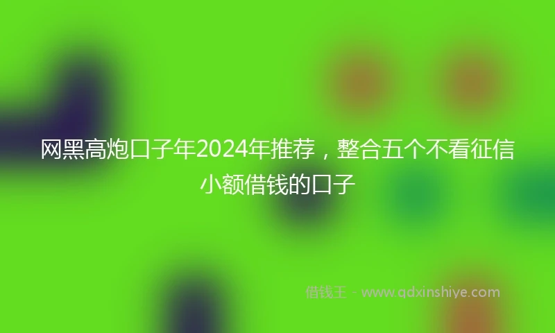 网黑高炮口子年2024年推荐，整合五个不看征信小额借钱的口子
