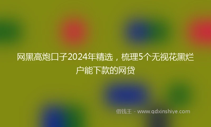 网黑高炮口子2024年精选，梳理5个无视花黑烂户能下款的网贷
