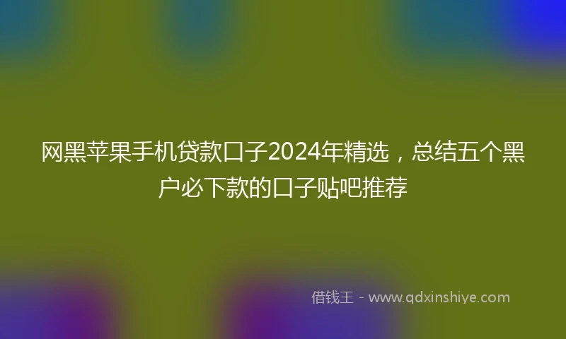 网黑苹果手机贷款口子2024年精选，总结五个黑户必下款的口子贴吧推荐