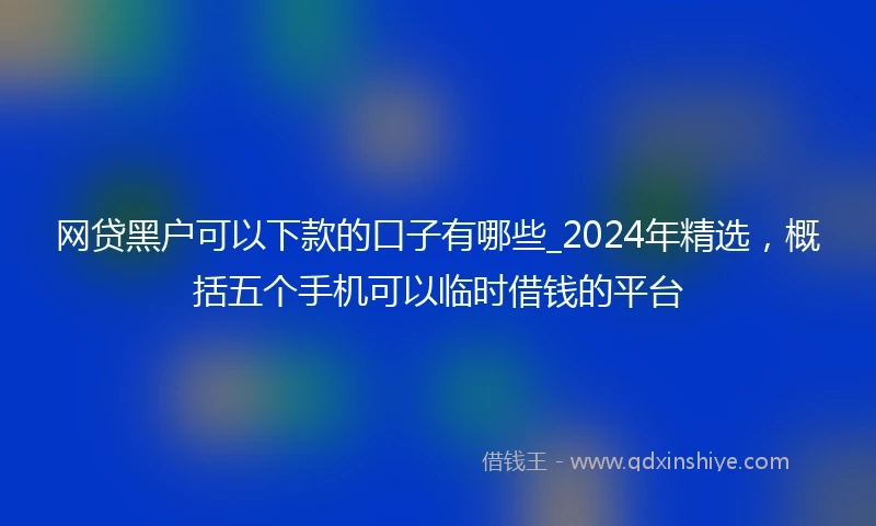 网贷黑户可以下款的口子有哪些_2024年精选，概括五个手机可以临时借钱的平台
