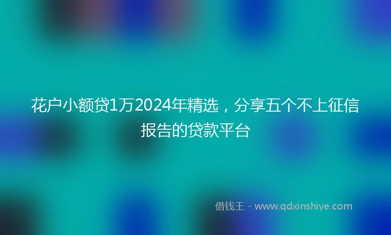 花户小额贷1万2024年精选,分享五个不上征信报告的贷款平台