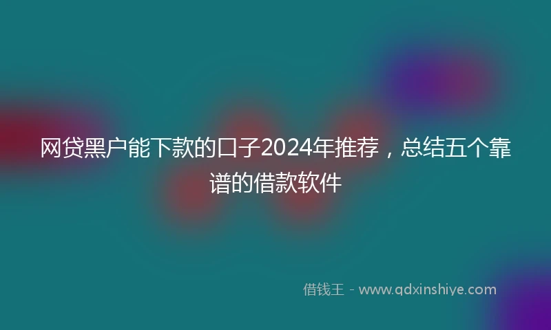 网贷黑户能下款的口子2024年推荐，总结五个靠谱的借款软件