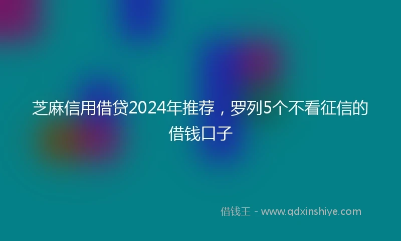 芝麻信用借贷2024年推荐，罗列5个不看征信的借钱口子