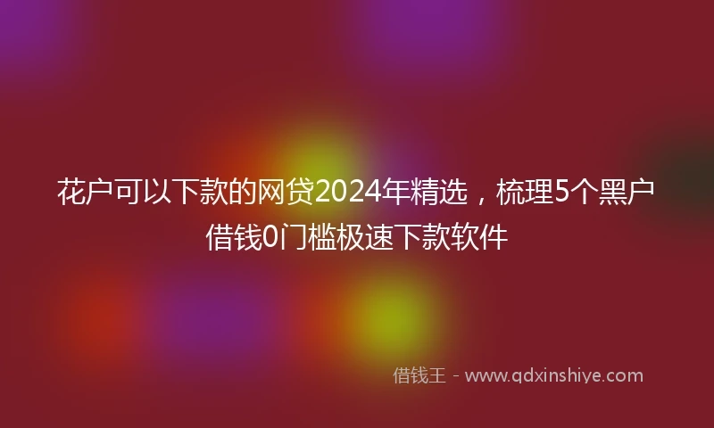 花户可以下款的网贷2024年精选，梳理5个黑户借钱0门槛极速下款软件