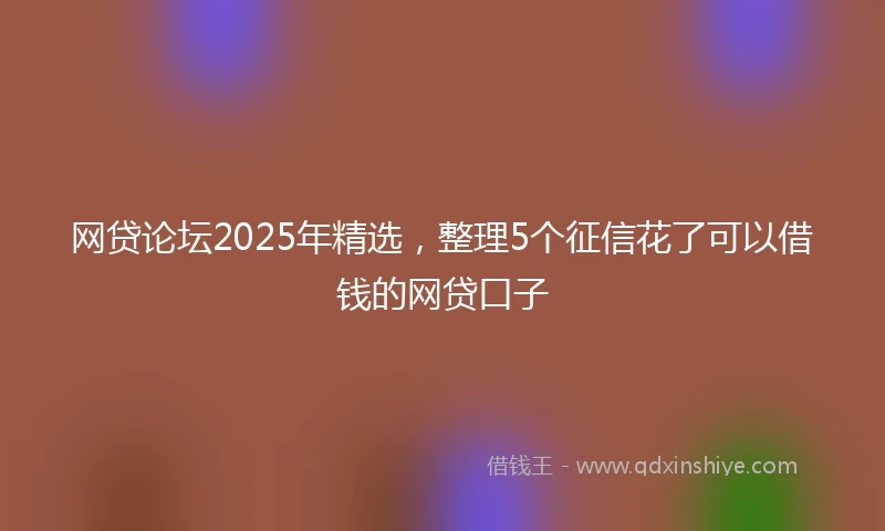 网贷论坛2025年精选，整理5个征信花了可以借钱的网贷口子