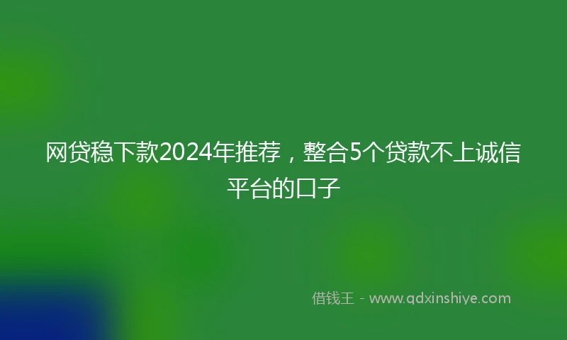 网贷稳下款2024年推荐，整合5个贷款不上诚信平台的口子