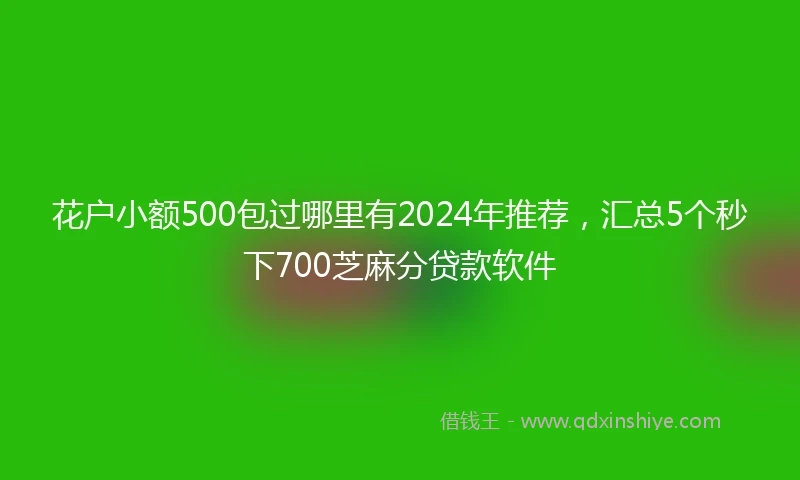 花户小额500包过哪里有2024年推荐，汇总5个秒下700芝麻分贷款软件