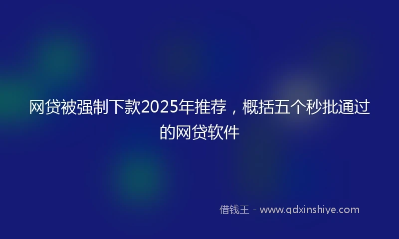 网贷被强制下款2025年推荐，概括五个秒批通过的网贷软件