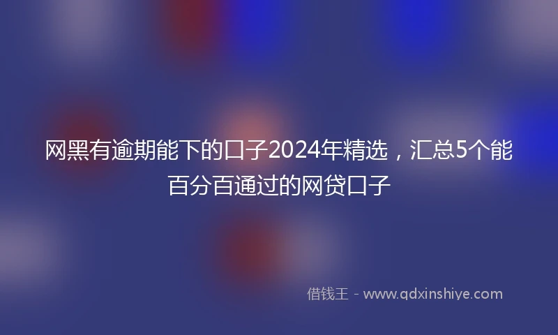 网黑有逾期能下的口子2024年精选，汇总5个能百分百通过的网贷口子
